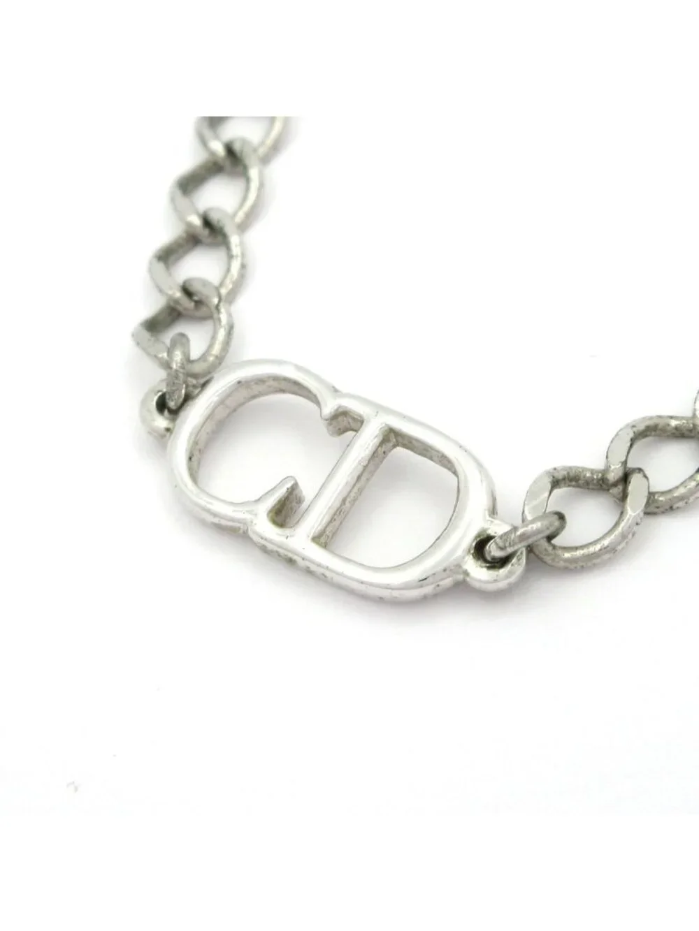 Dior Choker Silver CD Motif Necklace